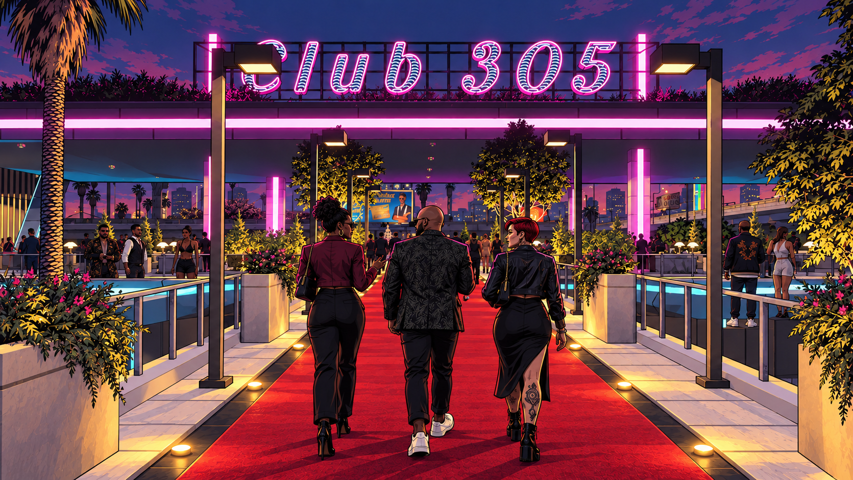 Guests arriving at Club 305